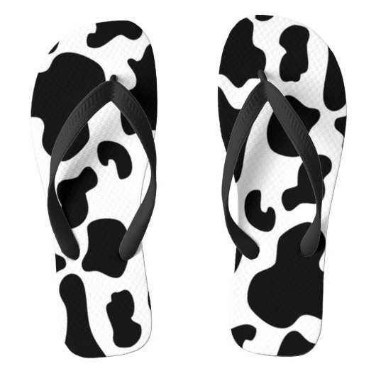 Tongs Impression de vache noire et blanche (Semelle)