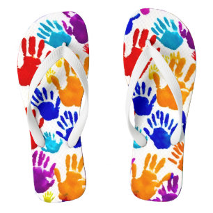 Tongs Impression manuelle colorée