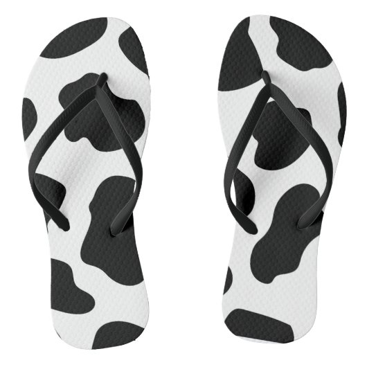 Tongs Impression vache noir blanc (Semelle)