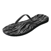 Tongs Impression Zèbre Noir et Gris Argent (Incliné)
