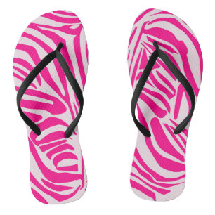 Tongs Impression zèbre rose