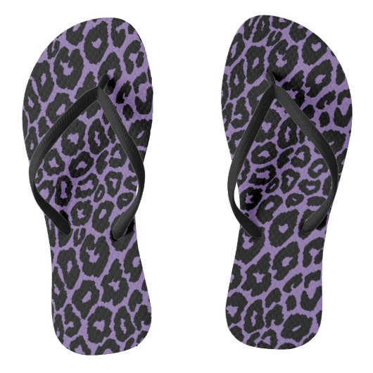 Tongs Imprimé léopard avec changeur de fond violet (Semelle)