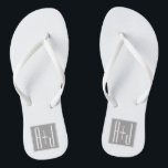 Tongs Initails ou Other Text | White & Grey<br><div class="desc">Customizable couples initiaux ou or any other text.</div>