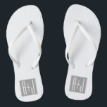Tongs Initails ou Other Text | White & Grey<br><div class="desc">Customizable couples initiaux ou or any other text.</div>