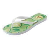Tongs Initial Joli rétro Lemon l motif de verdure (Incliné)