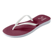 Tongs Initiales de couples simples | Blanc et bordeaux (Incliné)