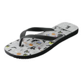 Tongs Initiales:  Halloween Random Icoic Motif Grey (Incliné)