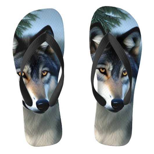 Tongs Intrépide Loup De L'Arctique, Flip Flops (Semelle)