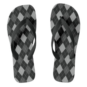 Tongs Jacquard noir et gris