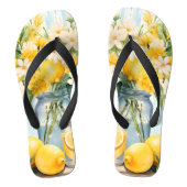 Tongs Jar à fleurs de citron d'été (Semelle)