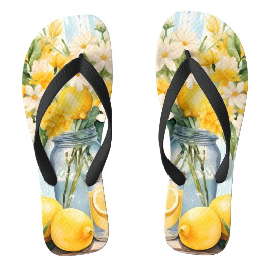Tongs Jar à fleurs de citron d'été (Semelle)