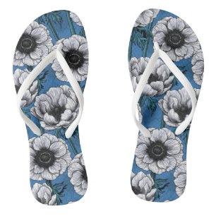 Tongs Jardin d'anémone blanc