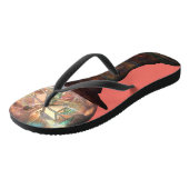 Tongs Jardin regardant globe corail rose vitrail (Incliné)