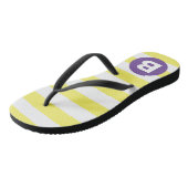 Tongs Jaune Ensoleillé Rayé Monogramme Violet (Incliné)
