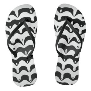Tongs Jazzy Black and White Meling Zebra Stripes