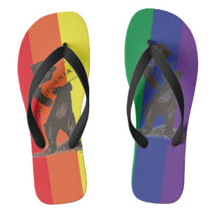 Tongs Je t'aime la Californie--Arc-en-ciel
