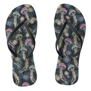 Tongs Jellyfish et anémones éthériques en Turquoise et r