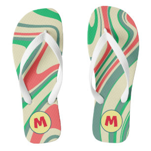 Tongs Joli cadeau rétro l monogramme pour été l Marbre