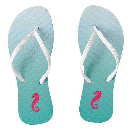 Tongs Joli cheval de mer Turquoise Ombre (Semelle)