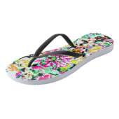 Tongs Joli coloré abstrait floral (Incliné)