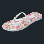 Tongs Joli Jardin Rose Fleurs Aquarelle<br><div class="desc">Jolie couleur d'aquarelle des fleurs de jardin roses</div>