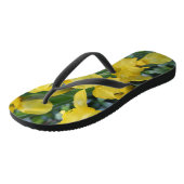 Tongs Joli Jaune Irlandais Fleurs de Jardin (Incliné)