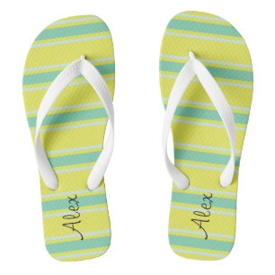 Tongs Joli monogramme l motif à rayures lumineuses tenda