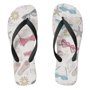Tongs Joli Motif Abstrait d'été