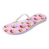 Tongs Joli Noël Père Noël Rose Girl moderne Motif Dot (Incliné)