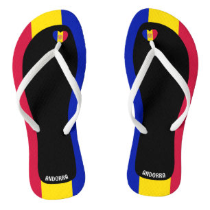 Tongs Jolie Andorre couleurs drapeau Patriotique