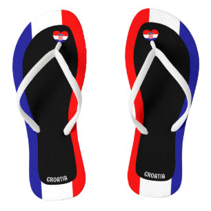 Tongs Jolie Croatie Drapeau Couleurs Patriotique