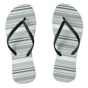 Tongs Jolies rayures grises aqua