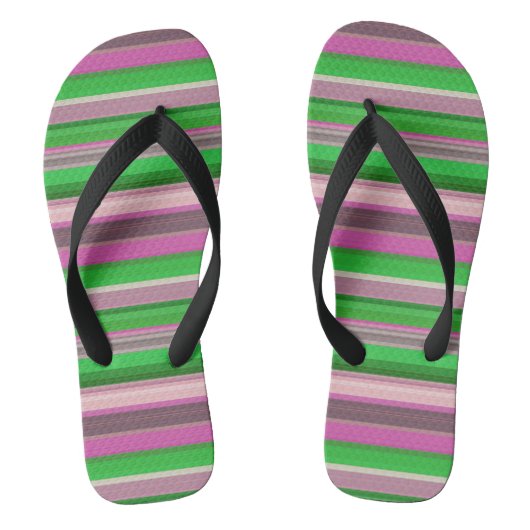 Tongs Jolies rayures vert violet (Semelle)