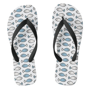 Tongs Jolis poissons bleus nagent