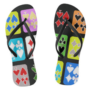 Tongs Joueur De Poker Funky Cartes Stylisées Flip Flops