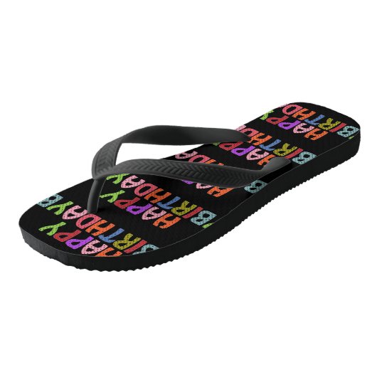 Tongs Joyeux Flip Flops d'anniversaire (Incliné)