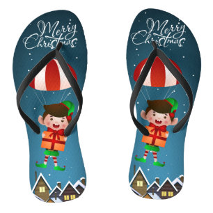 Tongs Joyeux Noël mignonne Parachute Moderne Garçon Elf
