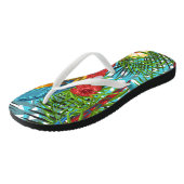 Tongs jungle verdoyante hawaïenne Feuilles tropicales et (Incliné)