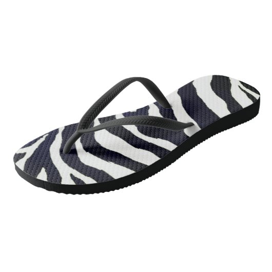 Tongs Jungle Zebra Imprimer Été Sandale Feuilles (Incliné)