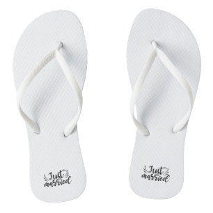 Tongs Just Maried Wedding Mariage Slippers