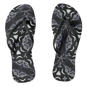 Tongs kaléidoscope marocain-africain motif sombre