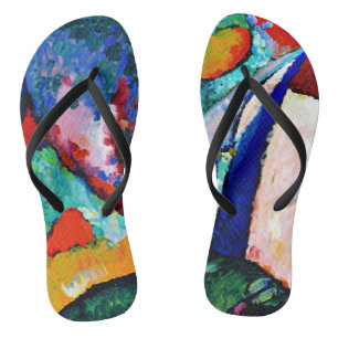 Tongs Kandinsky - La Cascade, oeuvre d'art colorée,