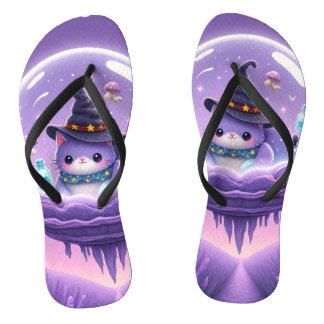 Tongs Kawaii Witch Snow Globe Flip Flops