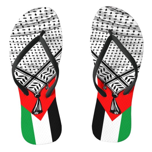 Tongs Keffiyeh Écharpe palestinienne tissu traditionnel (Semelle)