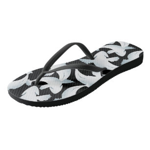 Tongs Koi Fish Pond Flip Flops Black & Pearl
