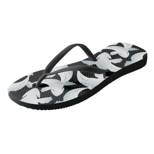 Tongs Koi Fish Pond Flip Flops Black & Pearl (Incliné)