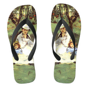 Tongs  La famille Monet dans leur jardin Edouard Manet 