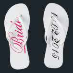 Tongs La jeune mariée faite sur commande ajoutent votre<br><div class="desc">Des bascules électroniques faites sur commande de jeune mariée - ajoutez votre propre cadeau nuptiale personnalisable mignon de douche de date de mariage ou d'anniversaire.</div>
