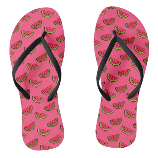 Tongs La pastèque d'été sur le Motif rose (Semelle)