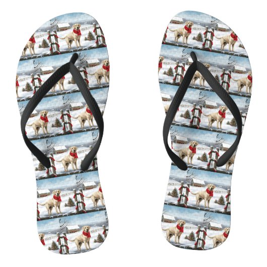 Tongs Labrador Retriever Dog in Snow Christmas (Semelle)